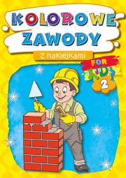 Koloroew zawody z naklejkami. For kids 2. Autor: Opracowanie zbiorowe. Dadada.pl Okładka książki Koloroew zawody z naklejkami. For kids 2