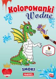 Kolorowanka wodna Smoki. Autor: HUBERT WŁODARCZYK. Dadada.pl Okładka książki Kolorowanka wodna Smoki