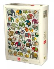 Opakowanie Puzzle 1000 Natura - Kolorowe słonie