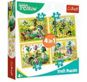 Opakowanie Puzzle 4w1 Wspólne zabawy Treflików TREFL
