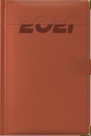 Opakowanie Terminarz 2021 B6 Lux Złocony z zapinką brązowy