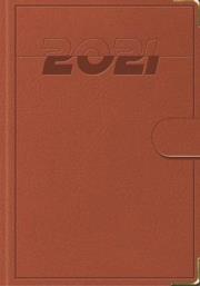 Opakowanie Terminarz 2021 B7 Lux z zapinką brązowy