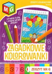 Okładka książki Zagadkowe kolorowanki nr 6