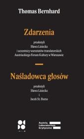 Zdarzenia/Naśladowca głosów. Autor: Bernhard Thomas. Dadada.pl Okładka książki Zdarzenia/Naśladowca głosów