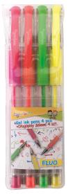 Opakowanie Długopis Gimboo żelowy Fluo 4 kolory