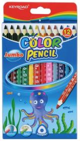 Opakowanie Kredki Keyroad ołówkowe Jumbo trójkątne 12 kolorów
