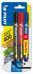 Opakowanie Marker permamentny Pilot Sca-400 Set 2+1 (czarny/czerwony/niebieski)