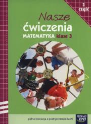 Nasze ćwiczenia. Matematyka Kl. 3/3 ćw. NE. Autor: Bielenica Krystyna, Bura Maria, Kwil Małgorzata. Dadada.pl Okładka książki Nasze ćwiczenia. Matematyka Kl. 3/3 ćw. NE