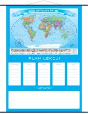 Plan lekcji - mapa Świat Polityczny. Wydawca: Artglob. Dadada.pl Opakowanie Plan lekcji - mapa Świat Polityczny