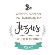 Opakowanie Podstawka korkowa - Jezus i kubek kawy