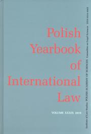 Opakowanie Polish Yearbook of International Law Volume .XXXIX 2019