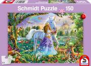 Opakowanie Puzzle 150 Księżniczka jednorożec i zamek G3