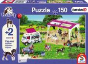 Opakowanie Puzzle 150 Schleich Wybieg dla koni + 2 figurki G3