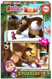 Opakowanie Puzzle 2 x 20 el. Masza i Niedźwiedź