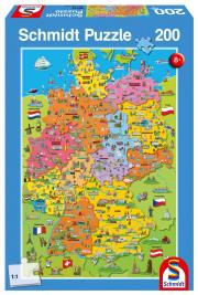 Opakowanie Puzzle 200 Ilustrowana mapa Niemiec G3