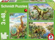 Opakowanie Puzzle 3x48 Dinozaury G3