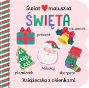 Świat maluszka. Święta. Książeczka z okienkami. Autor: Stacy Peterson. Dadada.pl Okładka książki Świat maluszka. Święta. Książeczka z okienkami