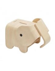 Drewniana skarbonka Słoń. Wydawca: Plan toys. Dadada.pl Opakowanie Drewniana skarbonka Słoń