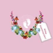 Opakowanie Karnet Swarovski kwadrat CL3411 Narodziny Witaj dz