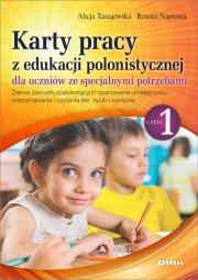Karty pracy z edukacji polonistycznej dla uczniów ze specjalnymi potrzebami. Część 1. Autor: Naprawa Renata Tanajewska Alicja, Naprawa Renata. Dadada.pl Okładka książki Karty pracy z edukacji polonistycznej dla uczniów ze specjalnymi potrzebami. Część 1