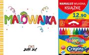 Malowajka. Komplet z kredkami świecowymi. Autor: Machocka Milena. Dadada.pl Okładka książki Malowajka. Komplet z kredkami świecowymi