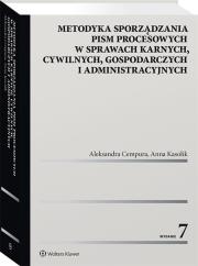 Metodyka sporządzania pism procesowych. Autor: Cempura Aleksandra, Kasolik Anna. Dadada.pl Okładka książki Metodyka sporządzania pism procesowych
