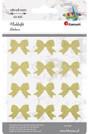 Opakowanie Naklejki kokardy brokatowe złote 12szt.TZ-641