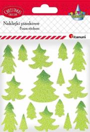 Opakowanie Naklejki piankowe brokatowe choinki mix 17szt.
