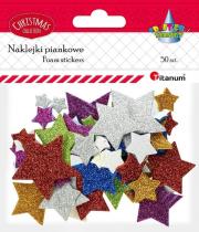Opakowanie Naklejki piankowe brokatowe gwiazdki mix 50szt.