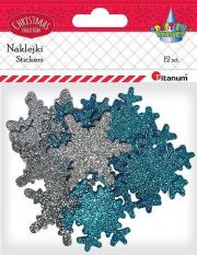 Opakowanie Naklejki piankowe brokatowe śnieżynki mix12szt.