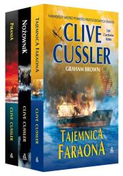 Pakiet:Ttajemnica faraona/ nożownik/ pirania.. Autor: Clive Cussler. Dadada.pl Okładka książki Pakiet:Ttajemnica faraona/ nożownik/ pirania.
