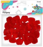 Opakowanie Pompony akrylowe 25mm czerwone 30szt.