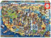 Opakowanie Puzzle 500 Mapa Nowego Jorku G3
