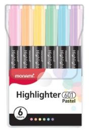 Opakowanie Zakreślacz 601 komplet 6szt Pastel MONAMI