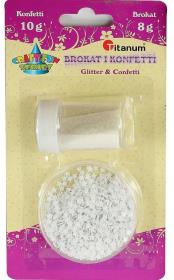 Opakowanie Zestaw brokat + konfetti biały