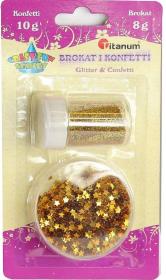 Opakowanie Zestaw dekoracyjny 18g złoty Z2B1 brokat 8g gwiazki 10g