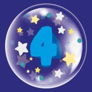 Opakowanie Balon 45cm dla chłopca cyfra 4 TUBAN