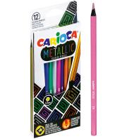 Kredki ołówkowe metaliczne 12 kolorów CARIOCA. Wydawca: Carioca. Dadada.pl Opakowanie Kredki ołówkowe metaliczne 12 kolorów CARIOCA