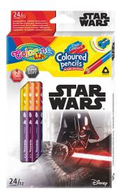 Opakowanie Kredki ołówkowe trójkątne Colorino Kids 24 kolorów 12 sztuk z temperówką Star Wars