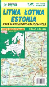 Litwa, Łotwa, Estonia 1:800 000 mapa samoch.-kraj.. Autor: praca zbiorowa. Dadada.pl Okładka książki Litwa, Łotwa, Estonia 1:800 000 mapa samoch.-kraj.