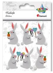 Opakowanie Naklejki filcowe 3D zajączki białe 27x50 mm 6szt