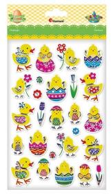 Opakowanie Naklejki papier w folii 3D kurczaczki mix