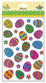 Opakowanie Naklejki papier w folii 3D pisanki, kwiatki