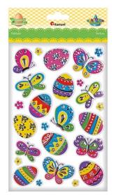 Opakowanie Naklejki papier w folii 3D pisanki, motyle mix