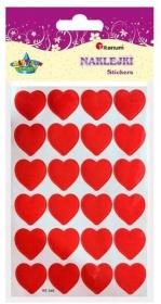Opakowanie Naklejki papierowe serca 18x18mm czerwone 24szt