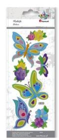 Opakowanie Naklejki wypukłe miękkie motyle, kwiaty 7szt