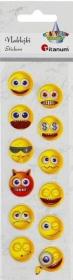 Opakowanie Naklejki wypukłe miękkie żółte emotikony 12szt