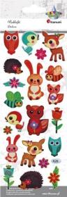 Opakowanie Naklejki wypukłe miękkie zwierzątka 21szt