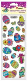Opakowanie Naklejki wypukłe pisanki kwiaty 19szt