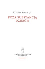 Okładka książki Poza substancją dziejów